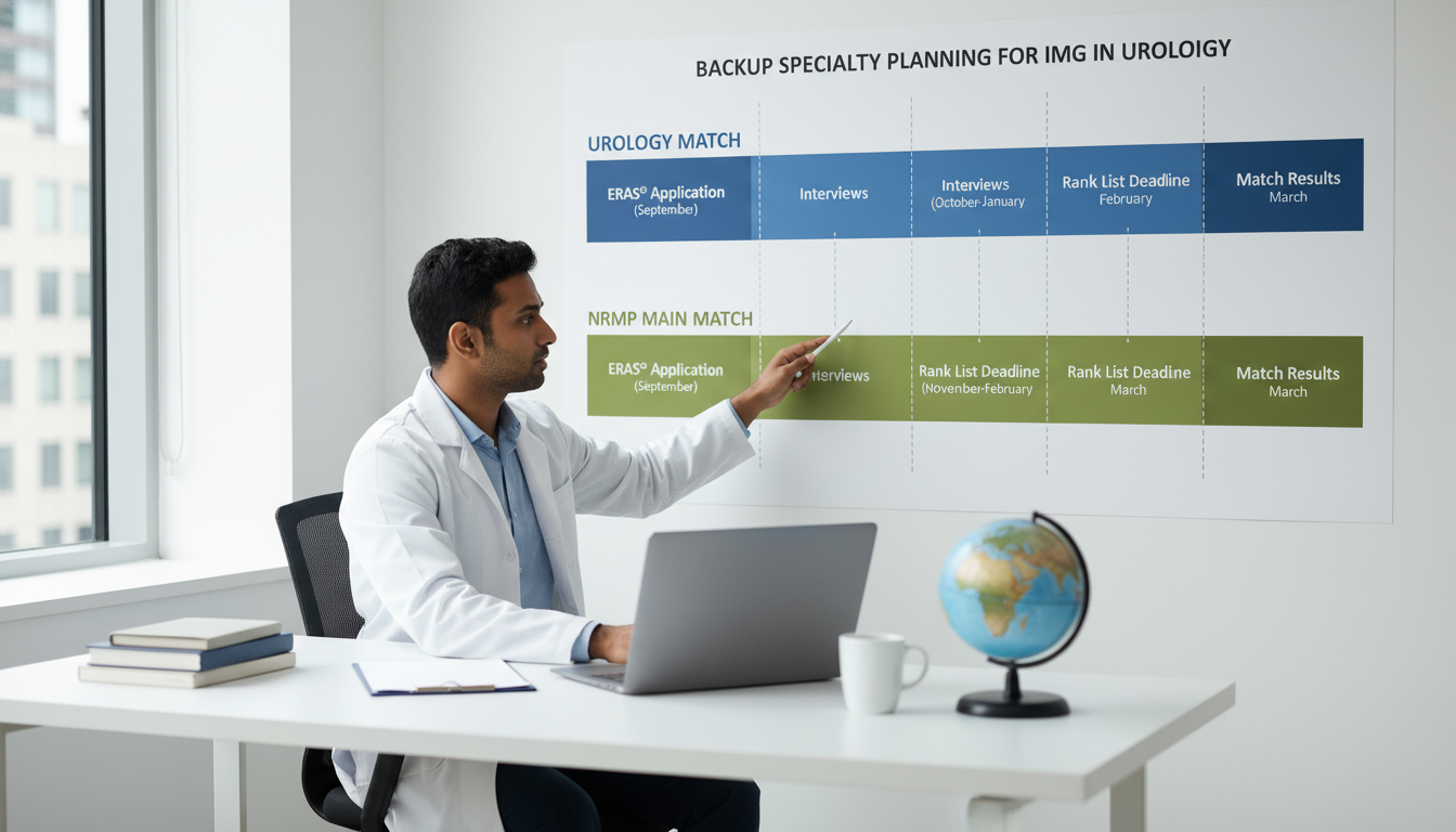 Timeline comparison of urology match and NRMP main match for IMGs Timeline comparison of urology match and NRMP main match for IMGs - IMG residency guide for Backup Specialty Planning for Int