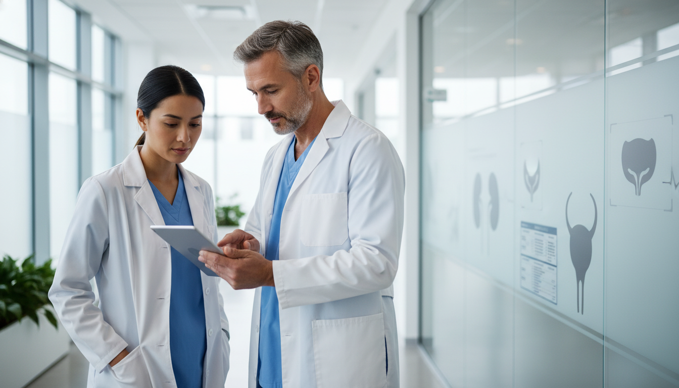 International medical graduate working with urology mentor in a clinical setting - IMG residency guide for Low Step Score Str