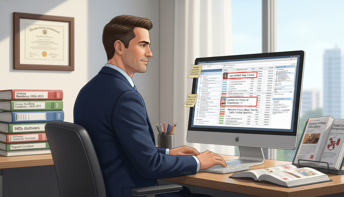 Program director reviewing an IMG urology residency application with attention to red flags Program director reviewing an IMG urology residency application with attention to red flags - IMG residency guide for Address