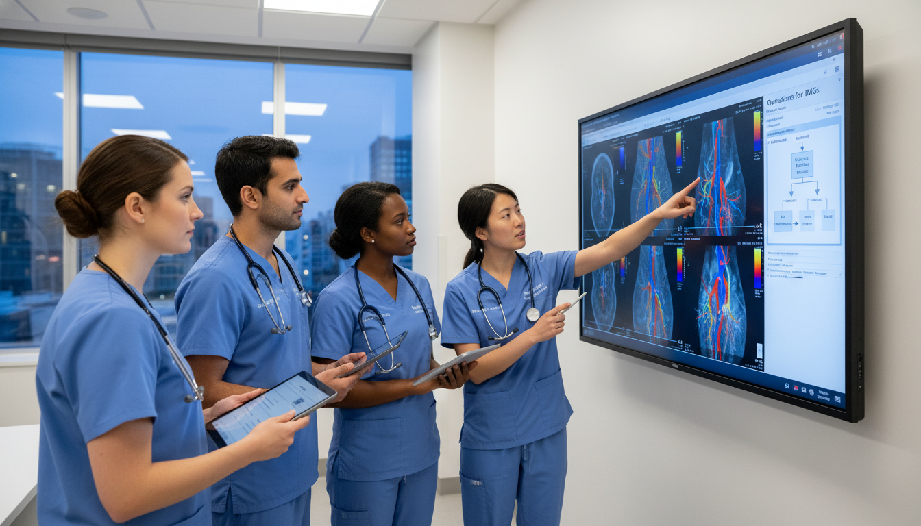 IMG resident discussing vascular surgery cases with peers IMG resident discussing vascular surgery cases with peers - IMG residency guide for Questions to Ask Programs for Internation