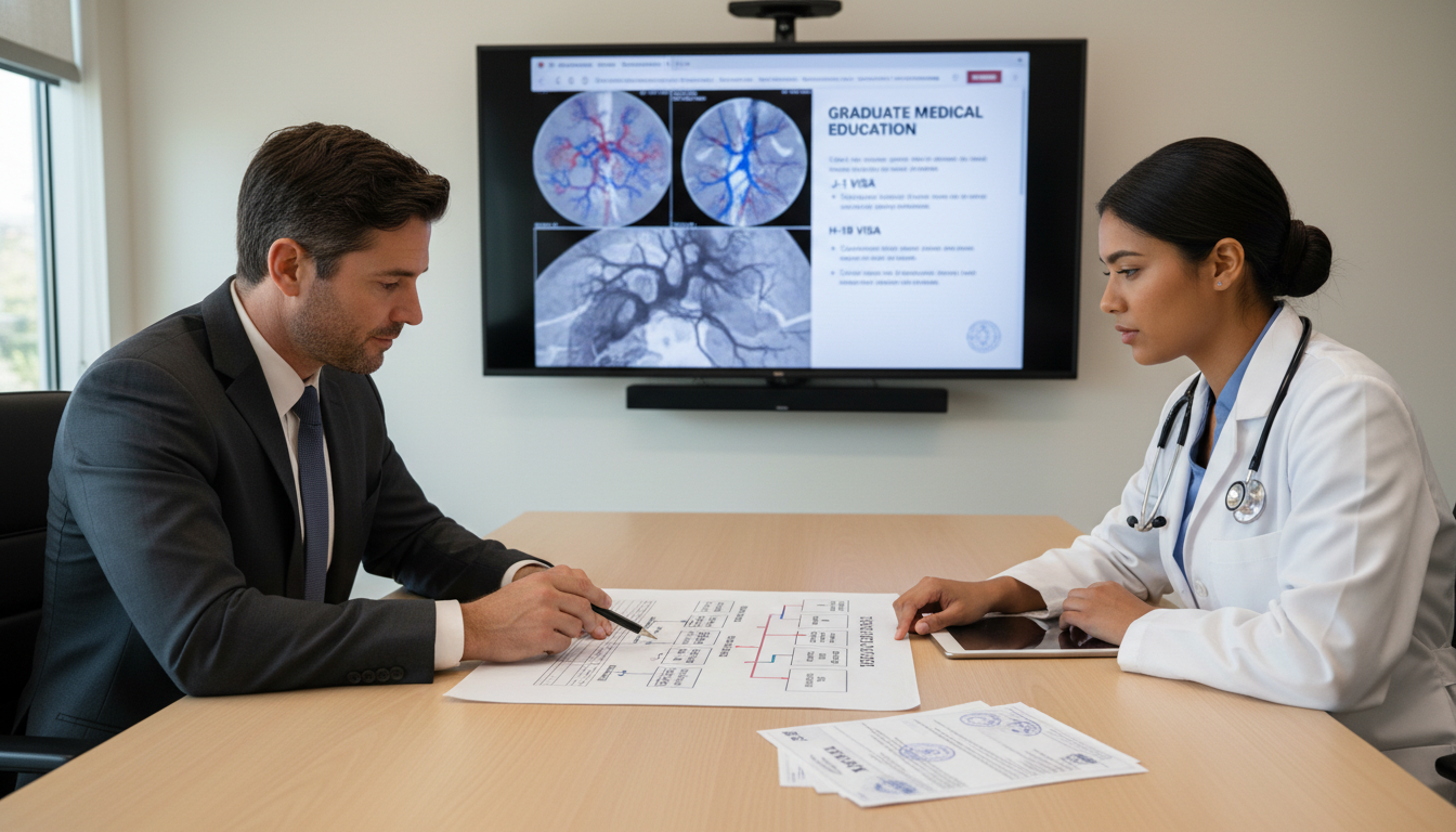 Program director and IMG discussing vascular surgery training and visas Program director and IMG discussing vascular surgery training and visas - IMG residency guide for Visa Navigation for Residen