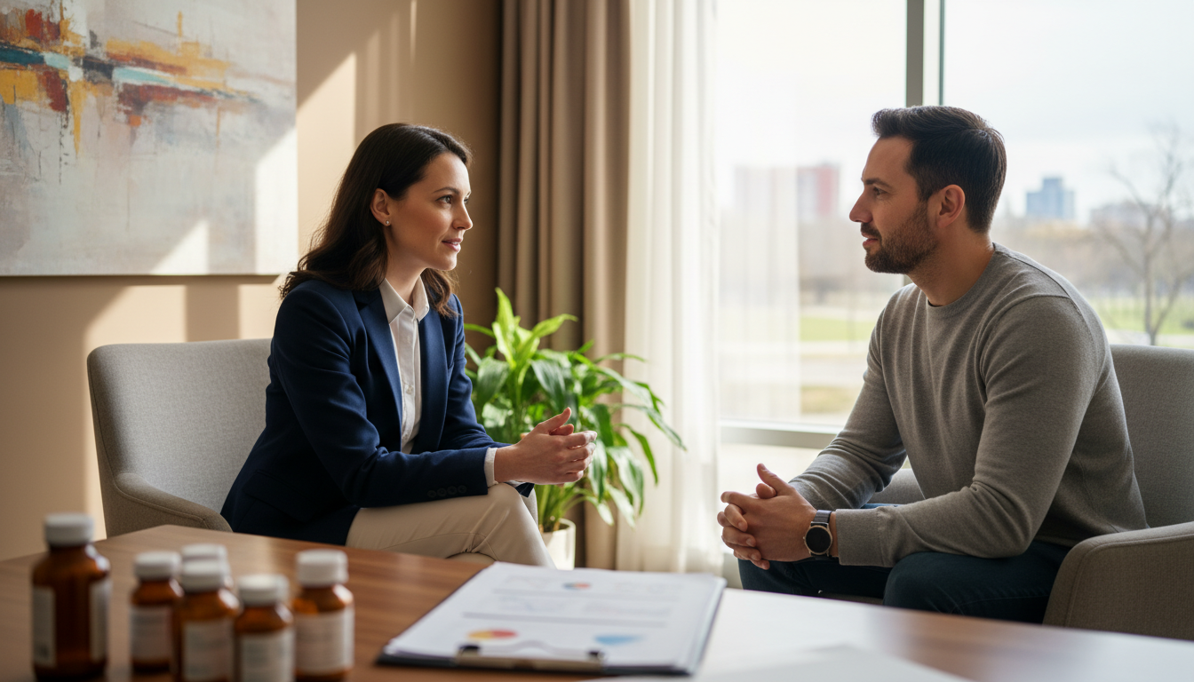 Addiction medicine physician in private practice setting with patients Addiction medicine physician in private practice setting with patients - MD graduate residency for Academic vs Private Practi