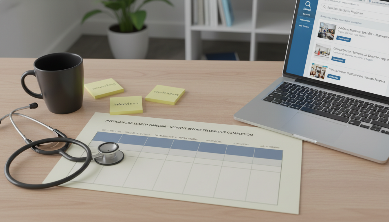 Timeline planning for addiction medicine job search Timeline planning for addiction medicine job search - MD graduate residency for Job Search Timing for MD Graduate in Addictio