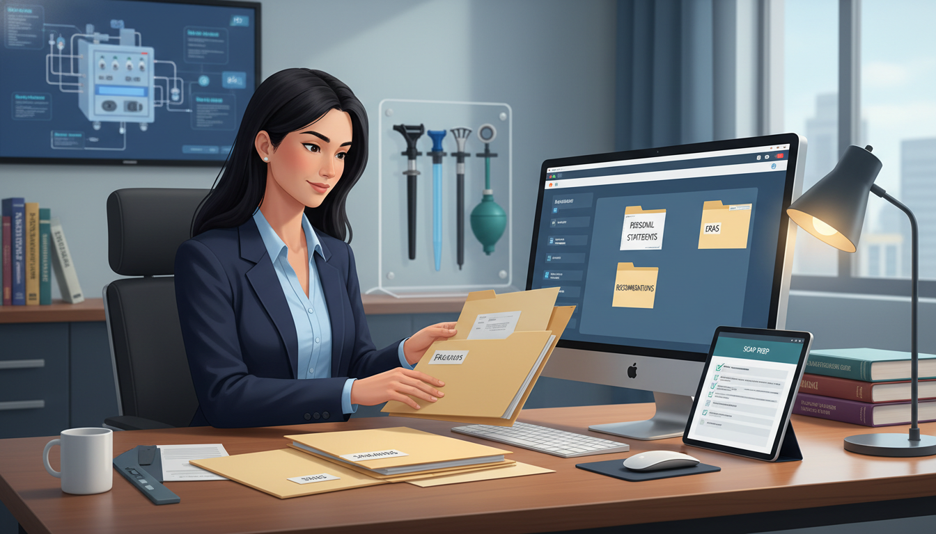 MD graduate organizing SOAP anesthesiology application documents - MD graduate residency for SOAP Preparation for MD Graduate