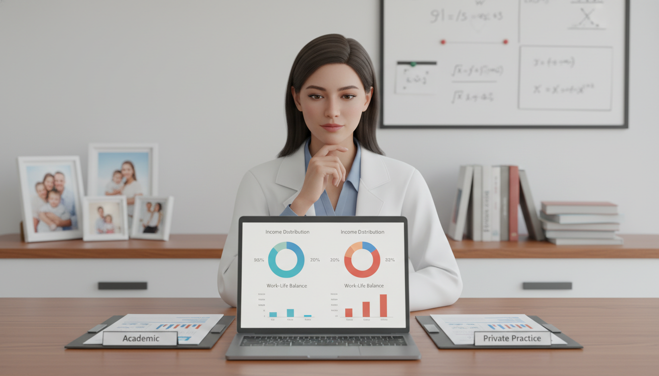 Cardiologist balancing income and lifestyle between academic and private practice Cardiologist balancing income and lifestyle between academic and private practice - MD graduate residency for Academic vs Pri