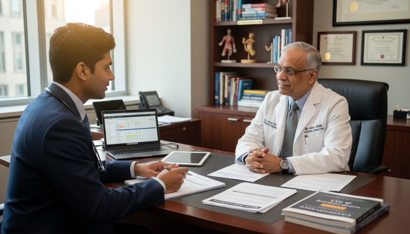 Medical graduate meeting with cardiothoracic surgery program director to discuss away rotation Medical graduate meeting with cardiothoracic surgery program director to discuss away rotation - MD graduate residency for Aw