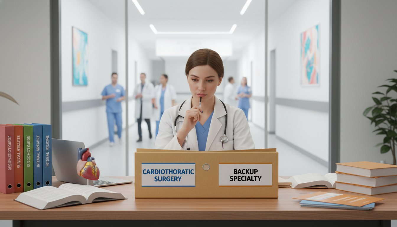 Medical graduate comparing cardiothoracic surgery and backup specialties Medical graduate comparing cardiothoracic surgery and backup specialties - MD graduate residency for Backup Specialty Plannin