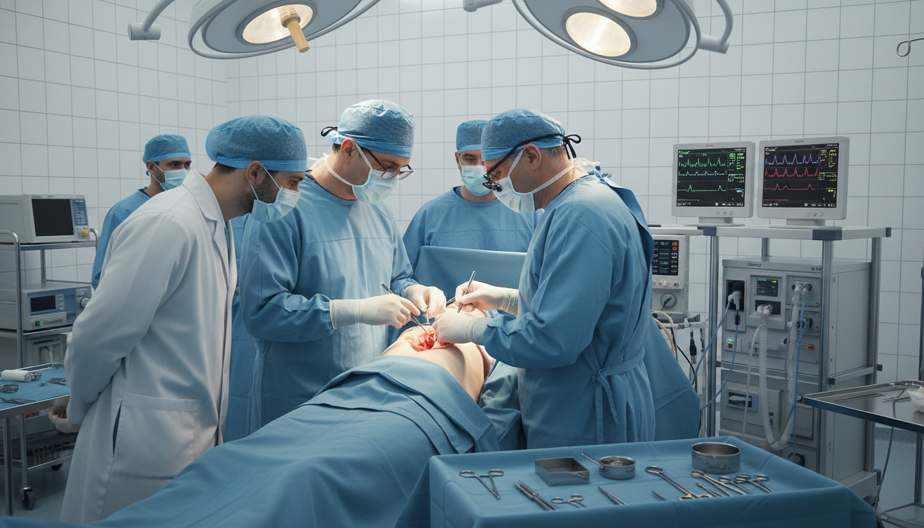 Cardiothoracic surgery resident observing complex heart operation - MD graduate residency for Common Interview Questions for