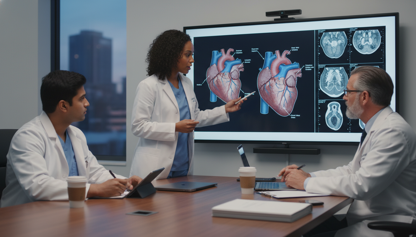 Cardiothoracic surgery residents collaborating in hospital - MD graduate residency for Networking in Medicine for MD Graduate