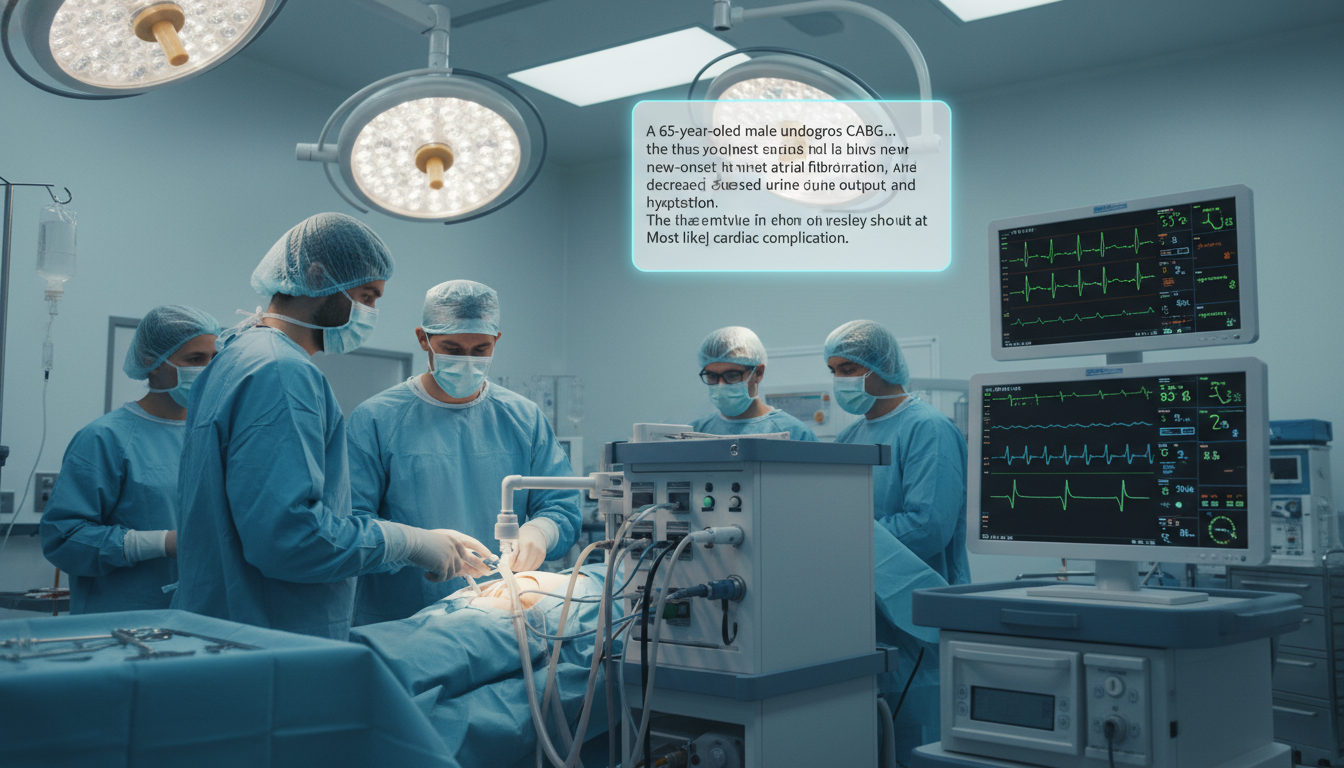 Resident observing cardiothoracic surgery and connecting clinical knowledge - MD graduate residency for USMLE Step 2 CK Prepa