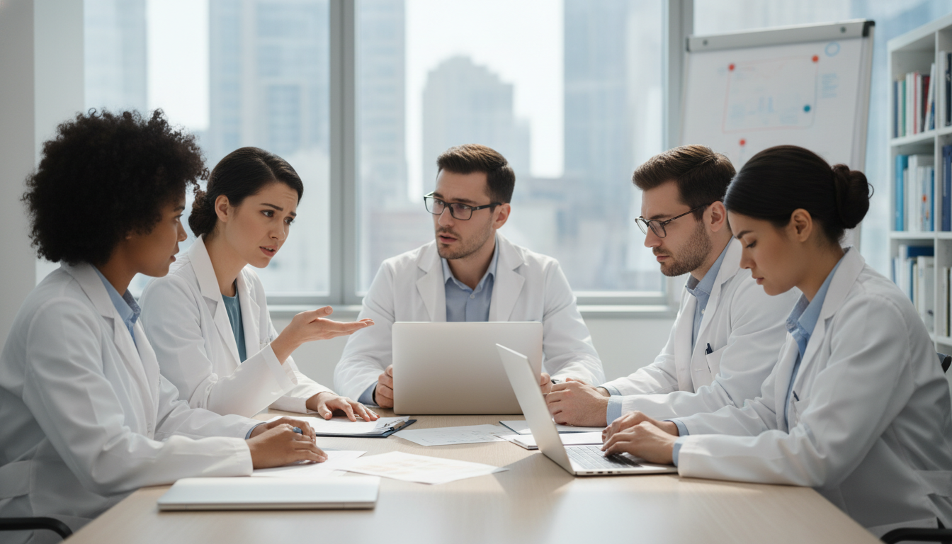 Dermatology residents discussing program culture Dermatology residents discussing program culture - MD graduate residency for Identifying Malignant Programs for MD Graduate i