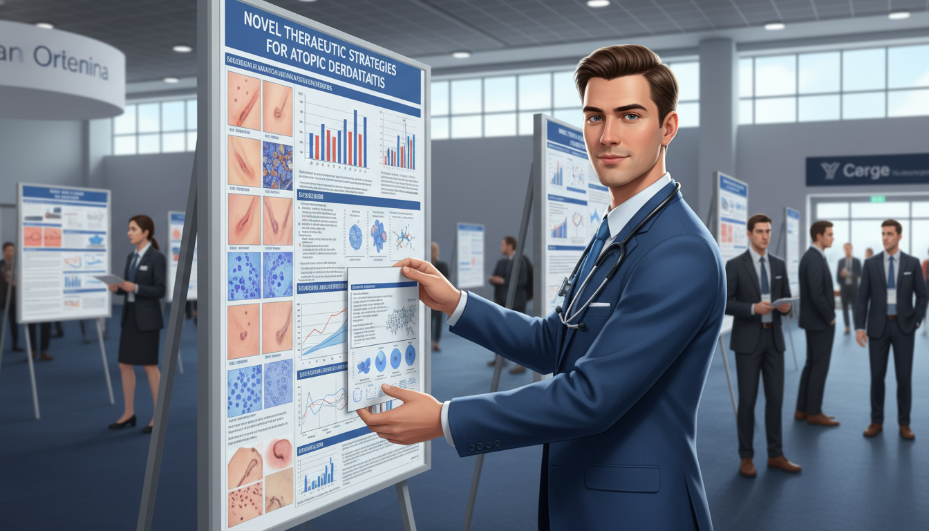 MD graduate preparing dermatology research poster for a conference MD graduate preparing dermatology research poster for a conference - MD graduate residency for Research Profile Building for