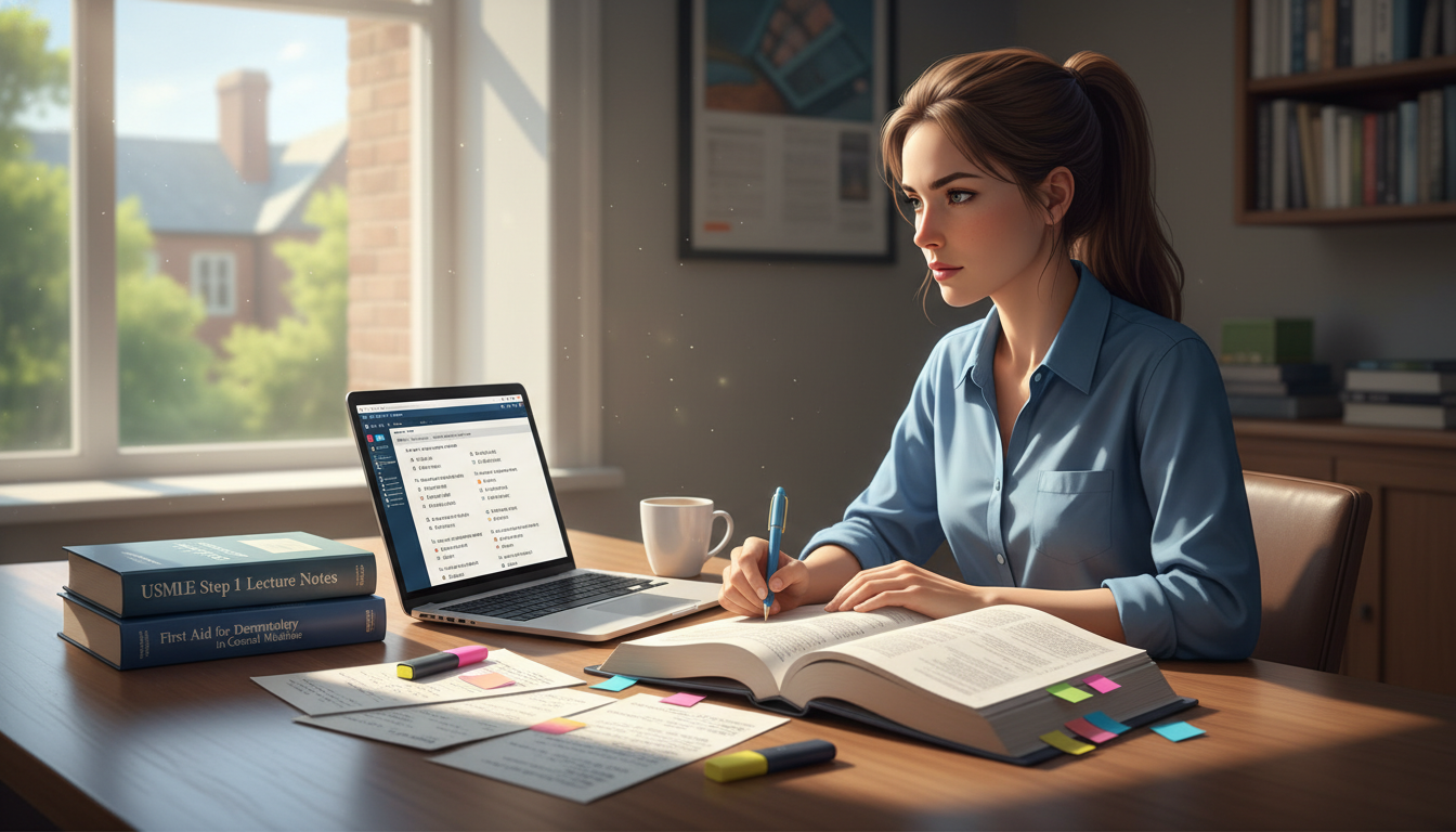 Medical graduate studying for Step 2 CK with dermatology materials - MD graduate residency for Step Score Strategy for MD Gra