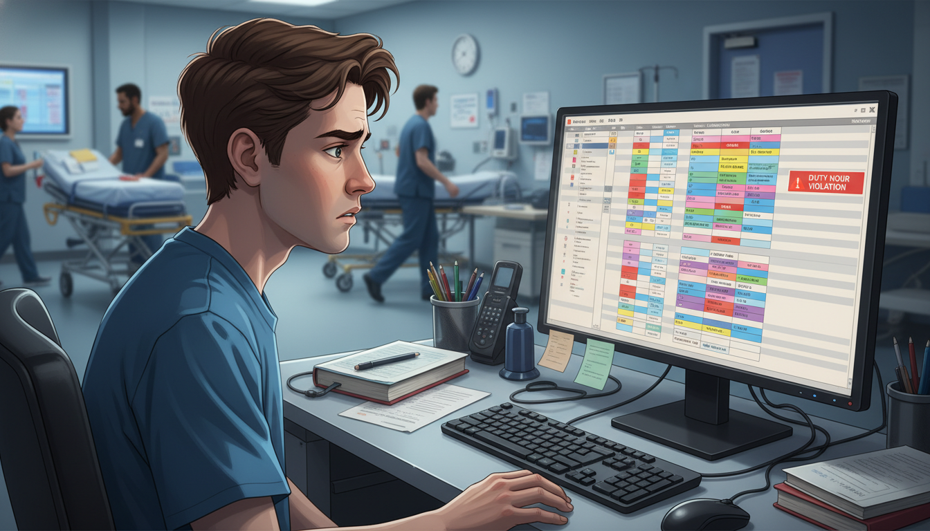 Resident reviewing duty hours and schedules for red flags Resident reviewing duty hours and schedules for red flags - MD graduate residency for Identifying Malignant Programs for MD G