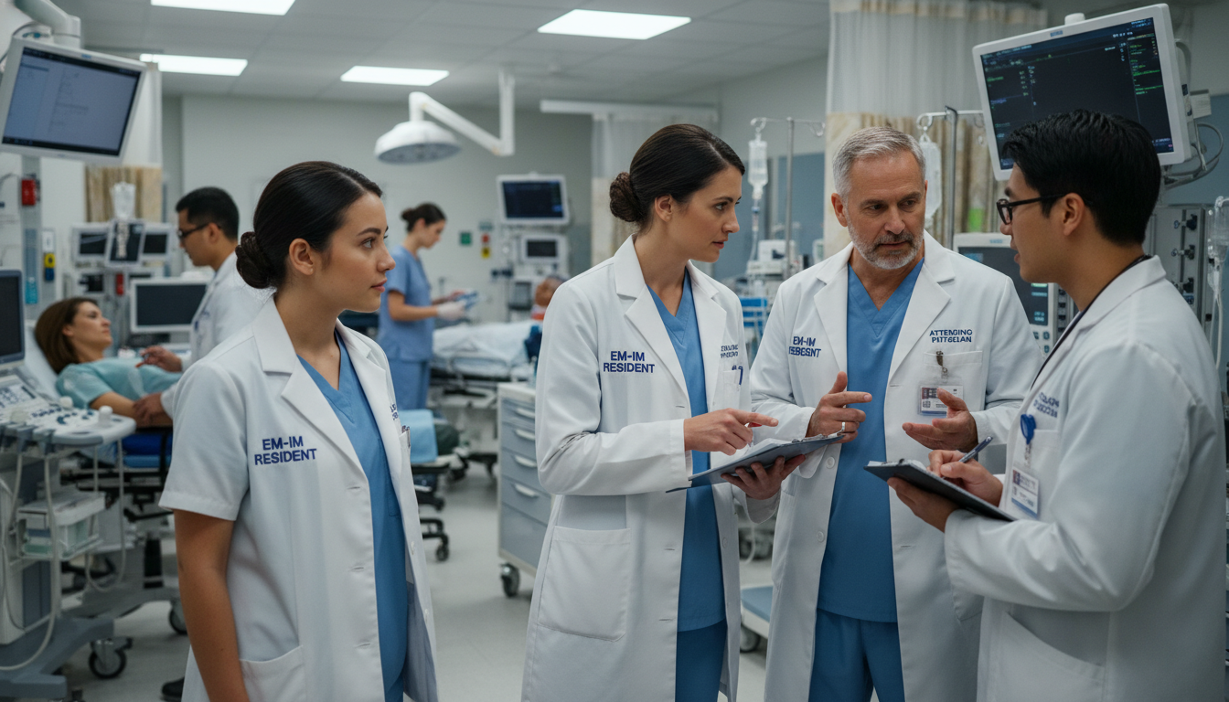 Medical student on away rotation observing emergency medicine internal medicine residents Medical student on away rotation observing emergency medicine internal medicine residents - MD graduate residency for Identif