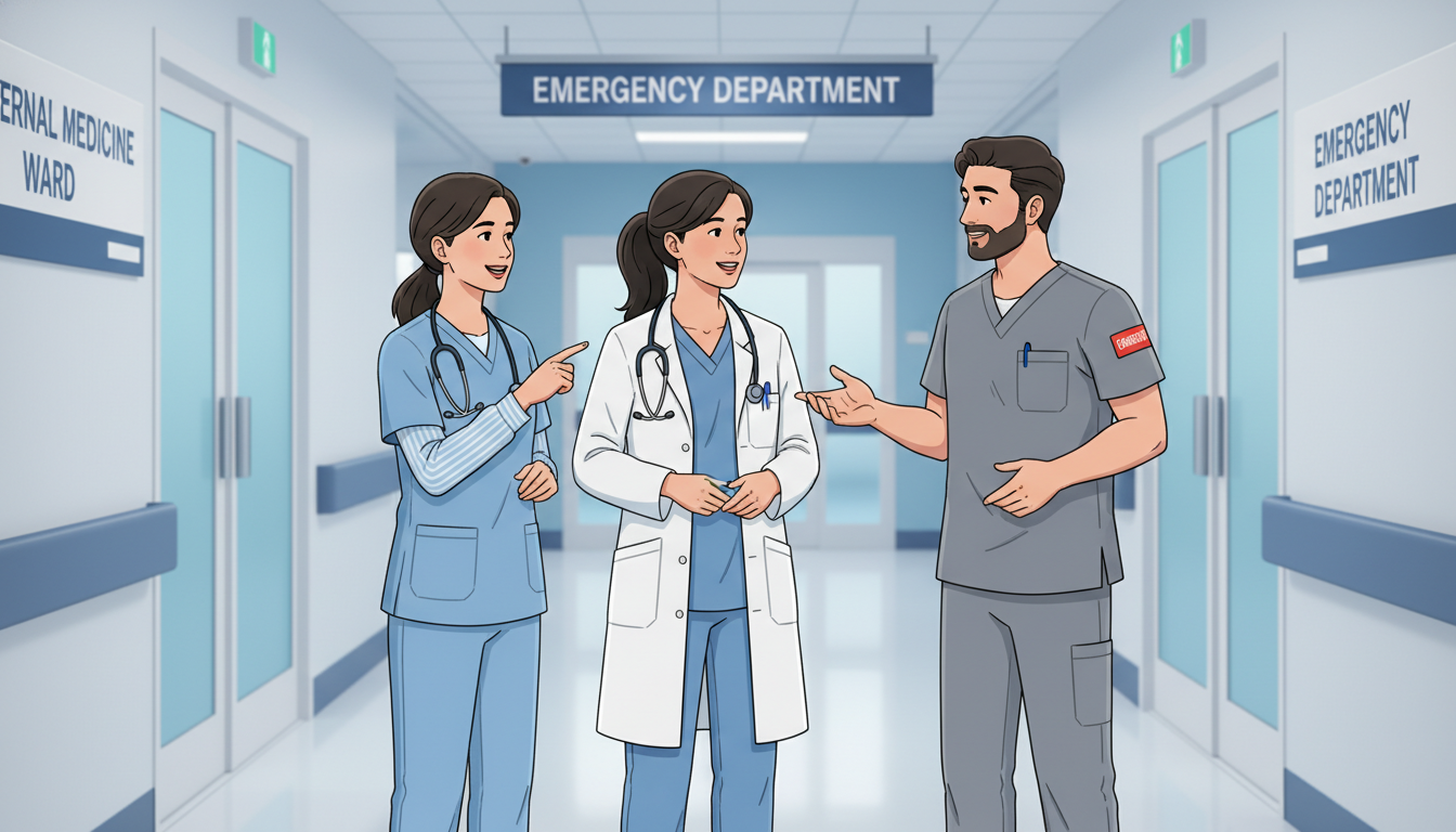 Dual-training resident working with Emergency Medicine and Internal Medicine team Dual-training resident working with Emergency Medicine and Internal Medicine team - MD graduate residency for Networking in M