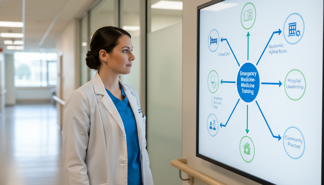 Resident exploring career pathways in Emergency Medicine–Internal Medicine - MD graduate residency for Program Selection Stra