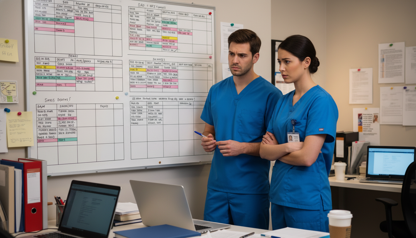 Emergency medicine-internal medicine residents reviewing schedules Emergency medicine-internal medicine residents reviewing schedules - MD graduate residency for Resident Turnover Warning Sign
