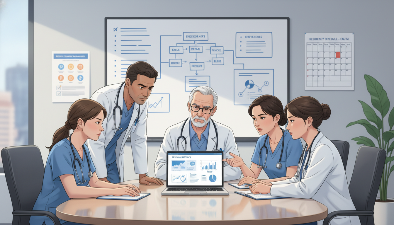 Emergency medicine and internal medicine faculty meeting with residents Emergency medicine and internal medicine faculty meeting with residents - MD graduate residency for Resident Turnover Warning