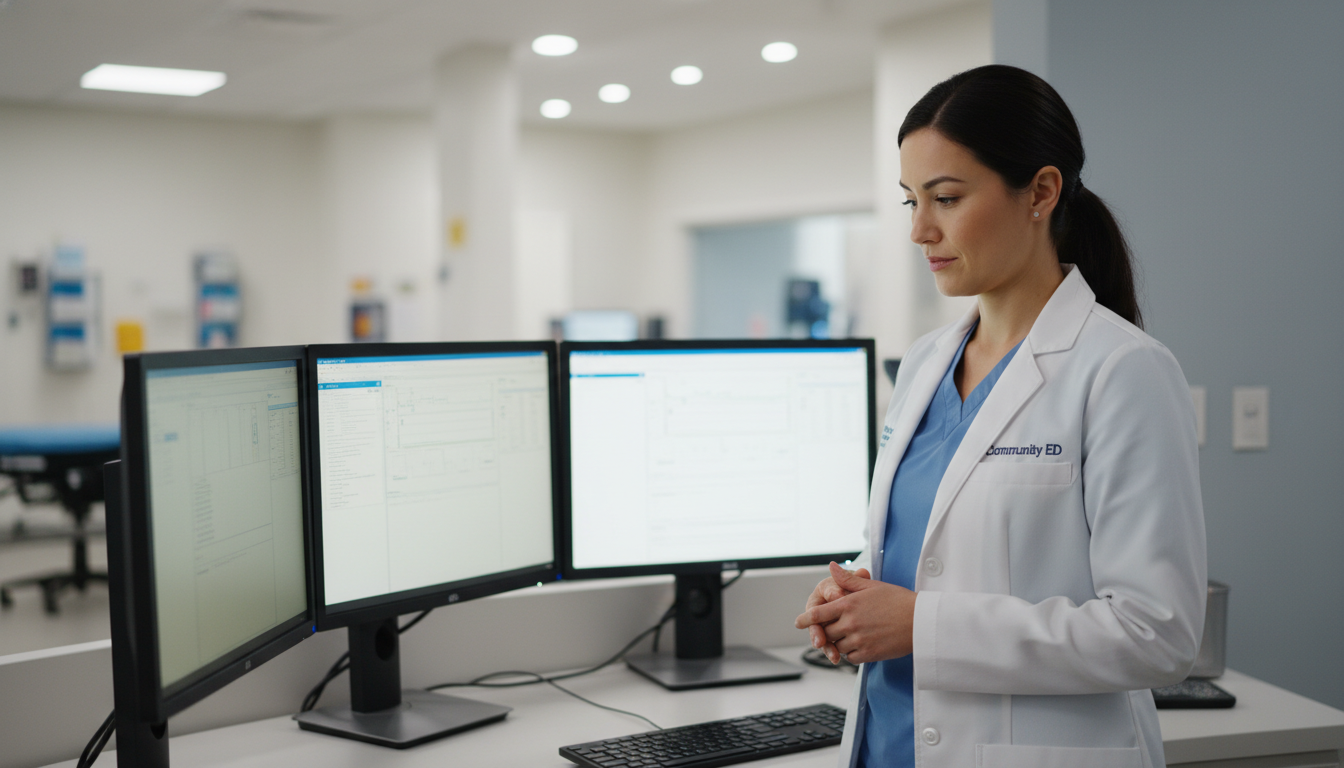 Emergency physician in a community emergency department reflecting on private practice career choice Emergency physician in a community emergency department reflecting on private practice career choice - MD graduate residency