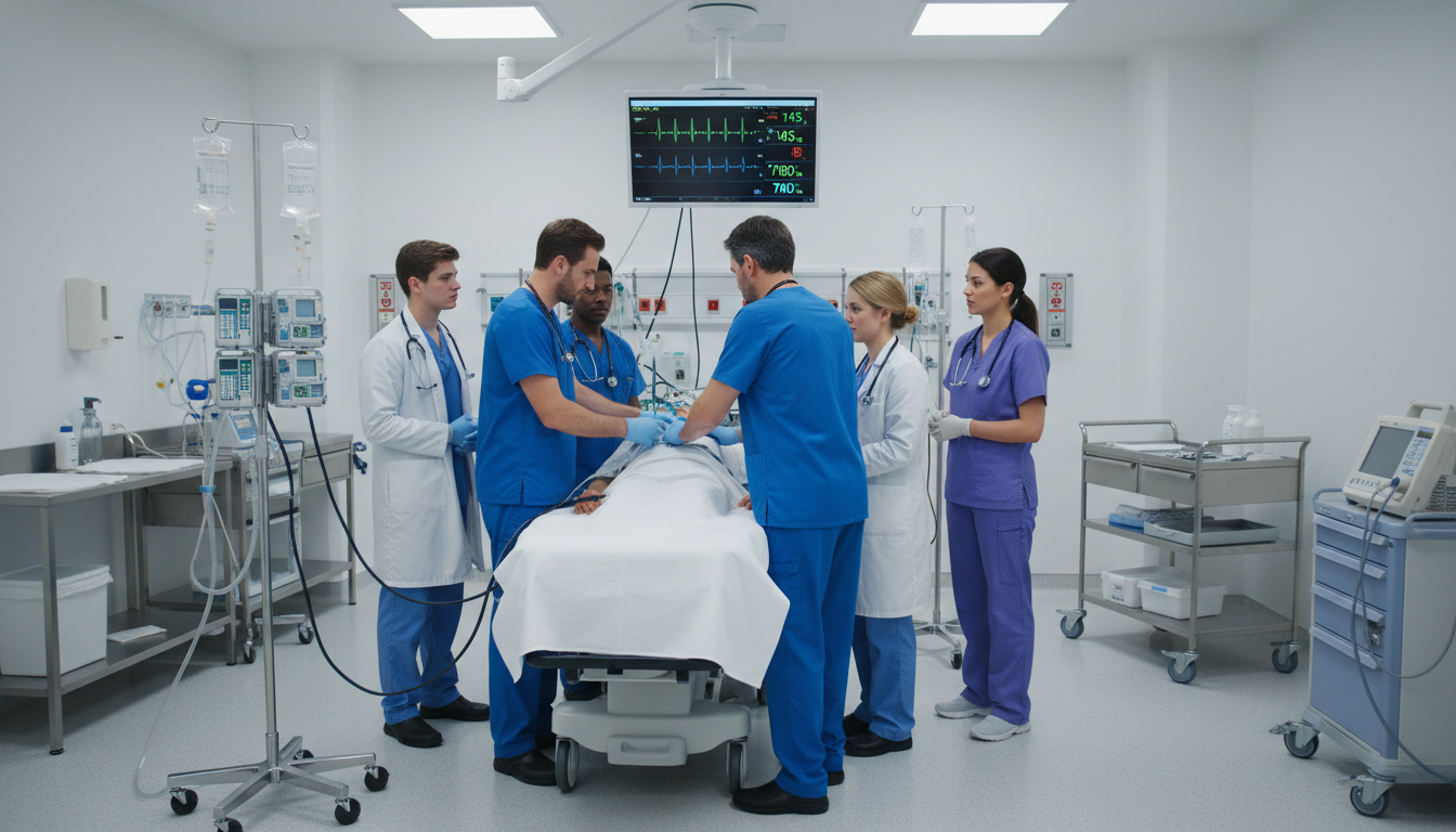 Emergency department team in high acuity resuscitation - MD graduate residency for Common Interview Questions for MD Graduate