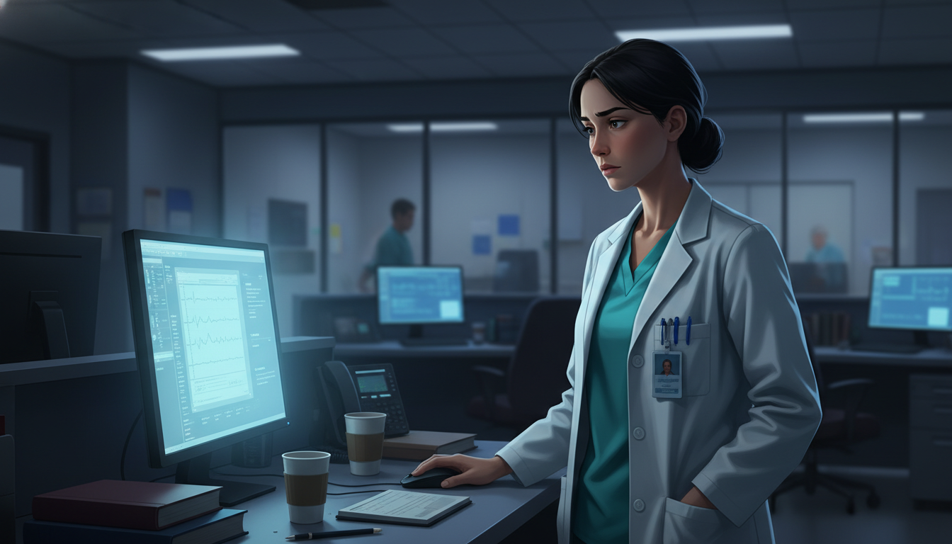 Emergency medicine resident looking fatigued during a night shift Emergency medicine resident looking fatigued during a night shift - MD graduate residency for Resident Turnover Warning Signs