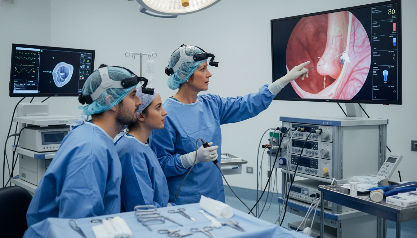 ENT surgeon teaching residents in academic operating room ENT surgeon teaching residents in academic operating room - MD graduate residency for Academic vs Private Practice for MD Gra