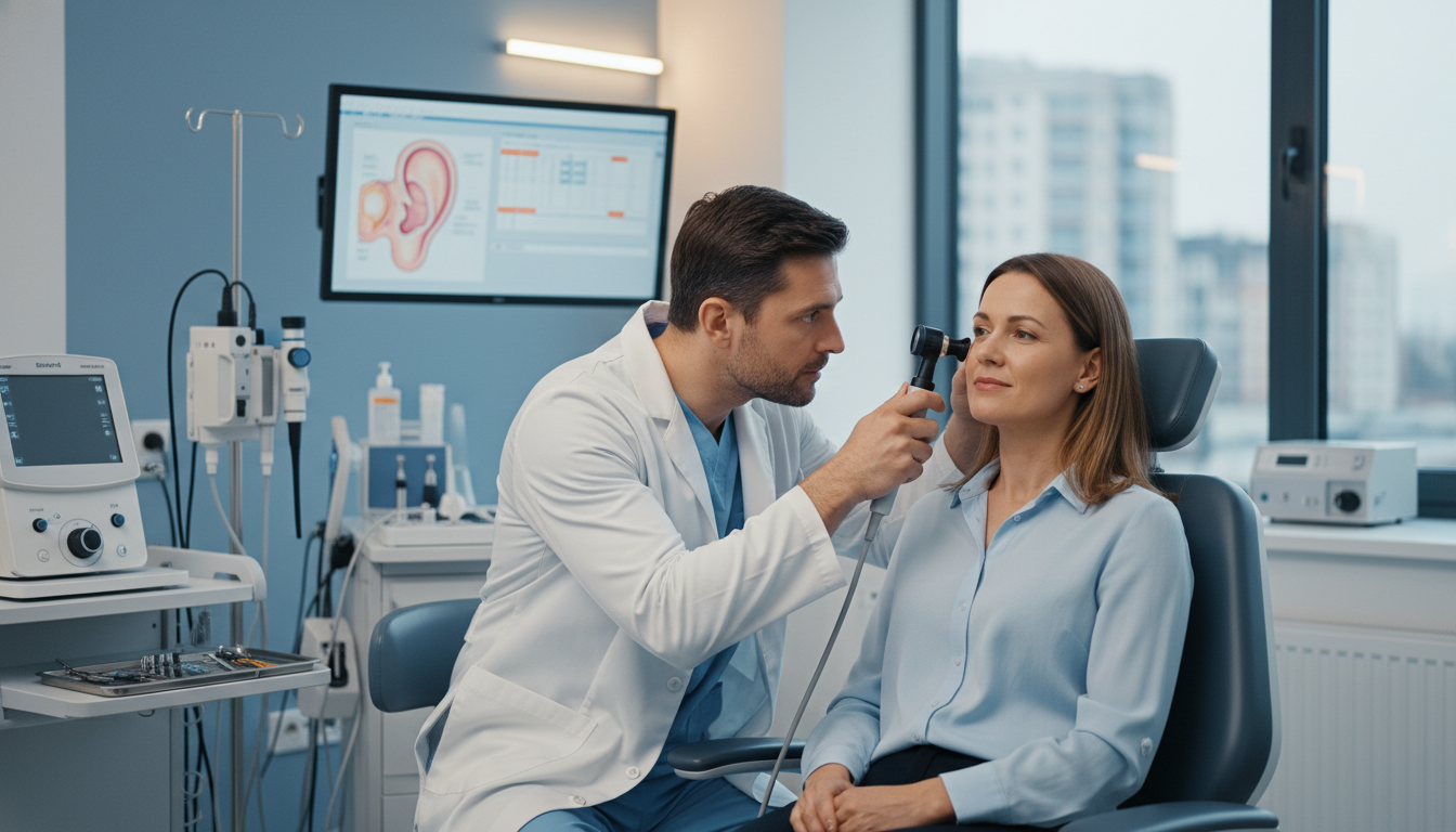 Private practice ENT consultation with patient Private practice ENT consultation with patient - MD graduate residency for Academic vs Private Practice for MD Graduate in Ot