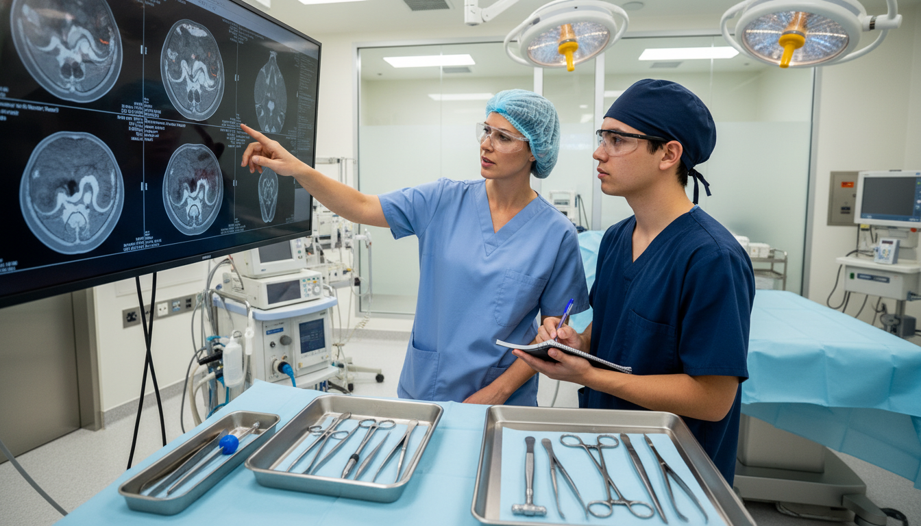 ENT resident and visiting medical student in operating room ENT resident and visiting medical student in operating room - MD graduate residency for Away Rotation Strategy for MD Graduat