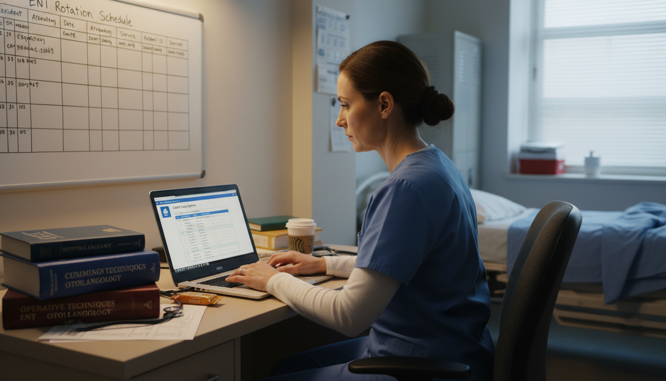 ENT resident logging surgical procedures in ACGME case log system ENT resident logging surgical procedures in ACGME case log system - MD graduate residency for Case Volume Evaluation for MD G