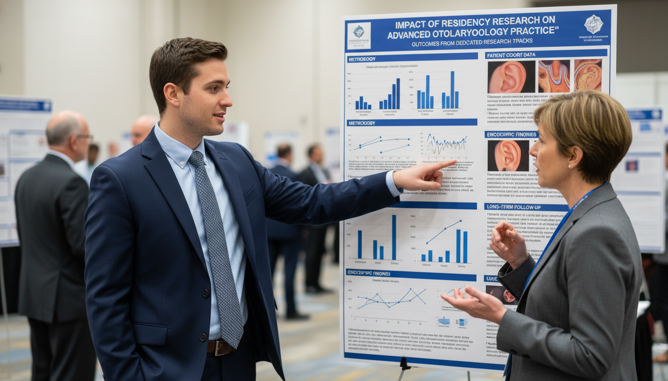 ENT resident presenting research at a conference - MD graduate residency for Research During Residency for MD Graduate in Oto
