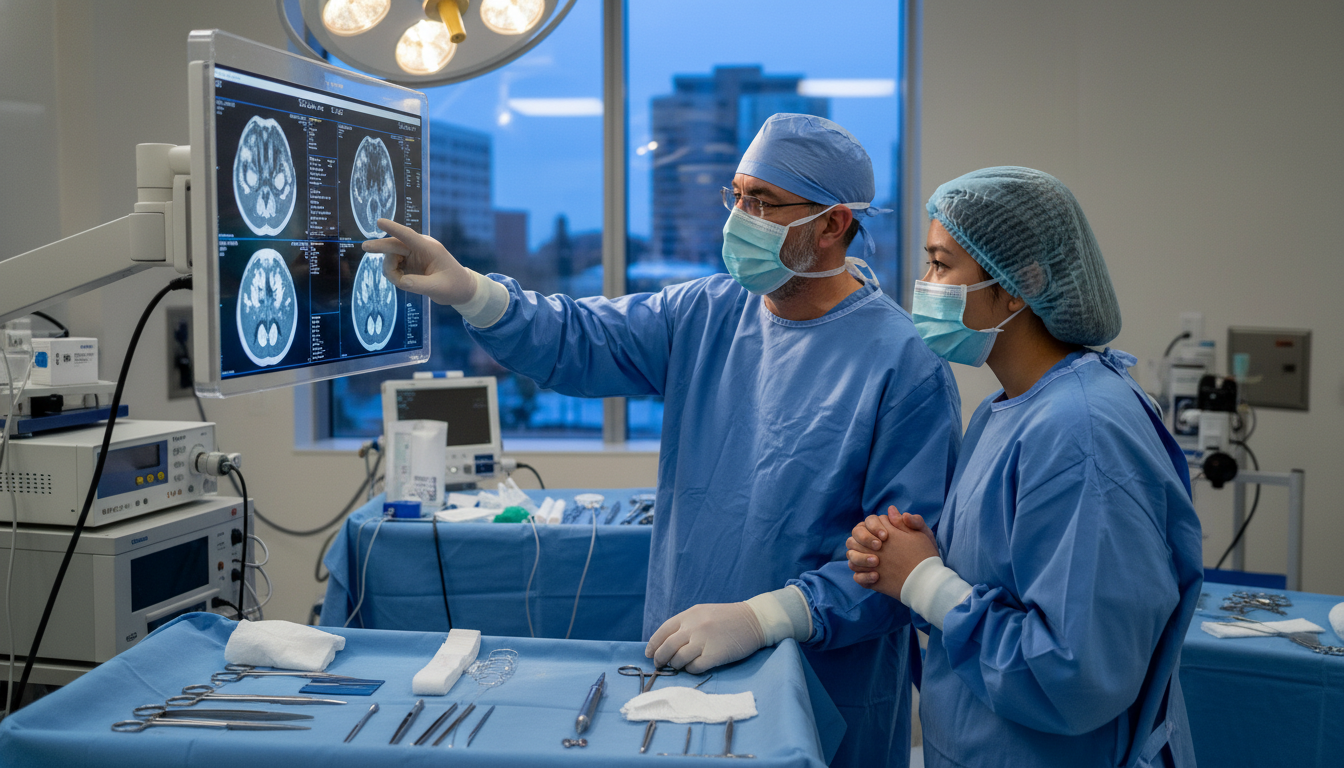 ENT resident interacting with mentor during a surgical case ENT resident interacting with mentor during a surgical case - MD graduate residency for Ultra-Competitive Specialty Strategy