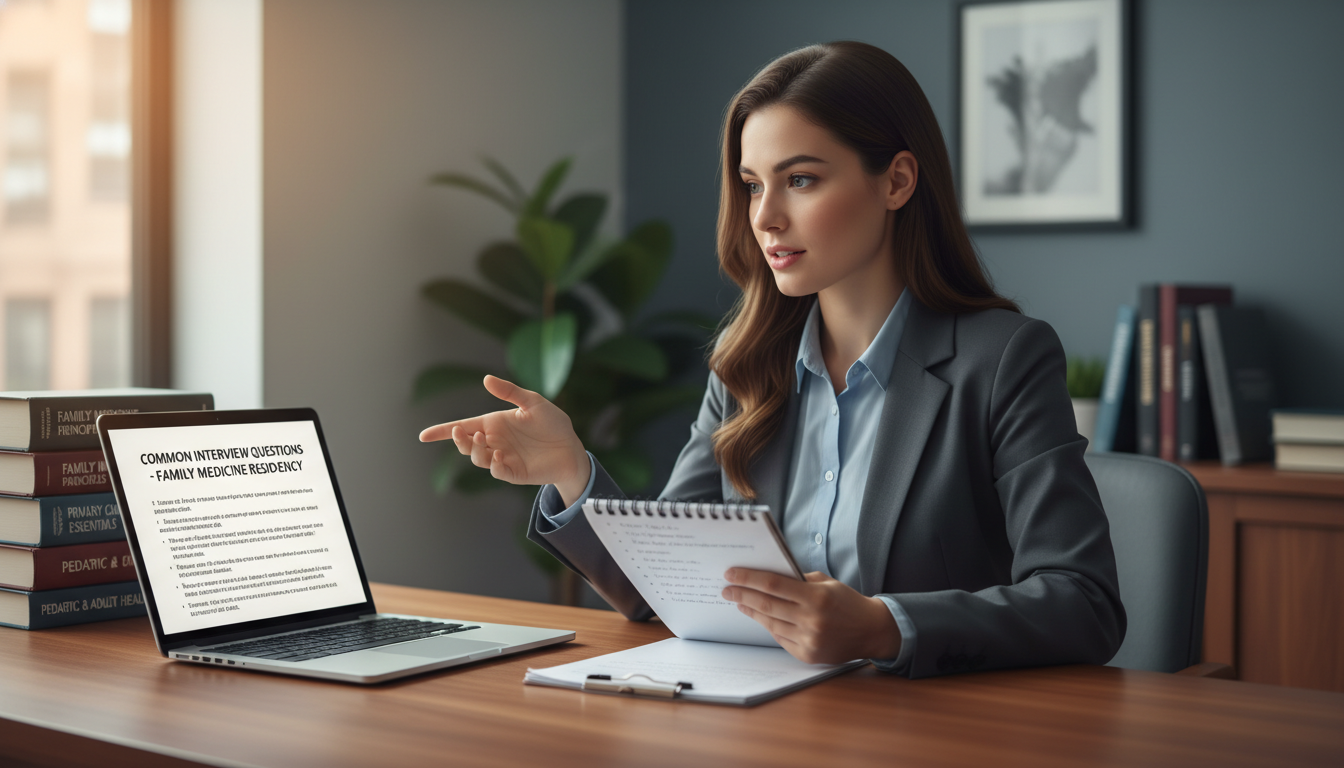 MD graduate rehearsing family medicine behavioral interview answers - MD graduate residency for Common Interview Questions fo