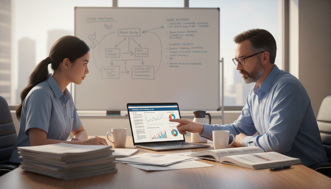 Resident collaborating with gastroenterology research mentor Resident collaborating with gastroenterology research mentor - MD graduate residency for Research During Residency for MD Gra