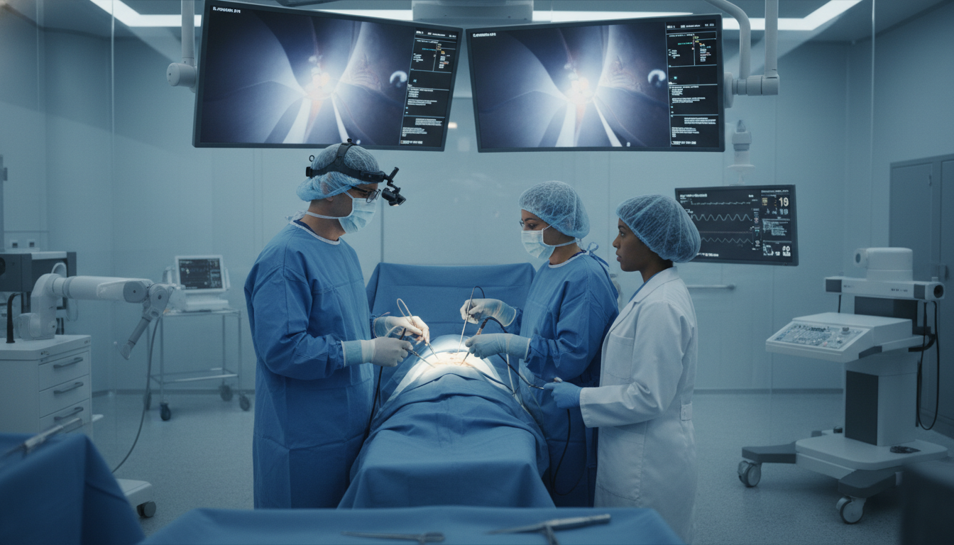 General surgeon performing laparoscopic surgery in an academic medical center General surgeon performing laparoscopic surgery in an academic medical center - MD graduate residency for Academic vs Private