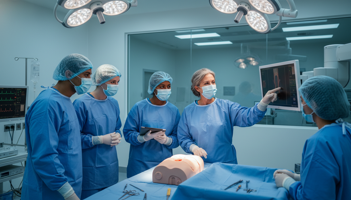 General surgery residents in operating room team environment General surgery residents in operating room team environment - MD graduate residency for How to Research Programs for MD Grad