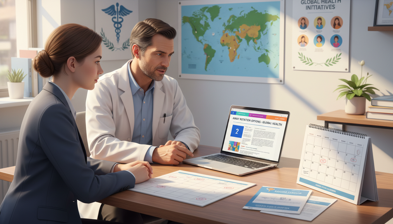 MD graduate discussing away rotation options with global health mentor MD graduate discussing away rotation options with global health mentor - MD graduate residency for Away Rotation Strategy for