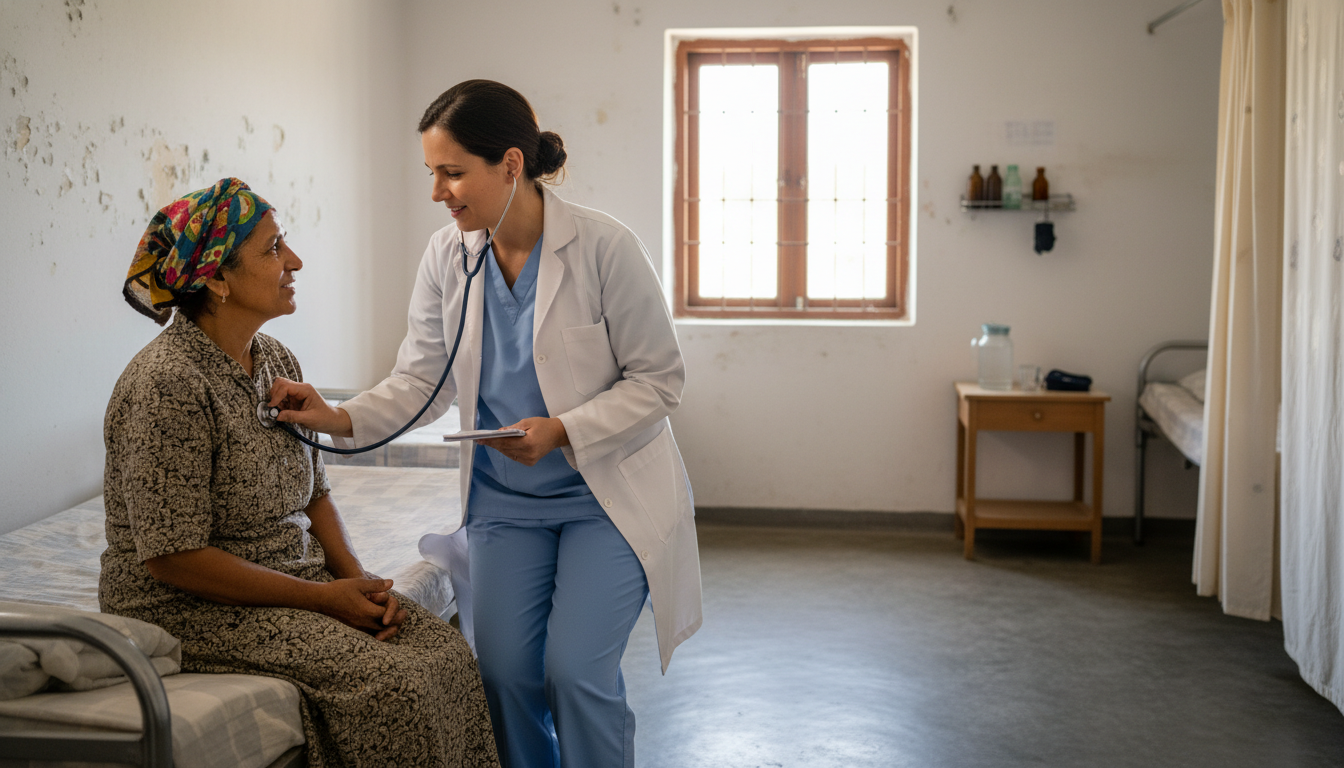 Global health resident conducting bedside clinical assessment - MD graduate residency for Common Interview Questions for MD G