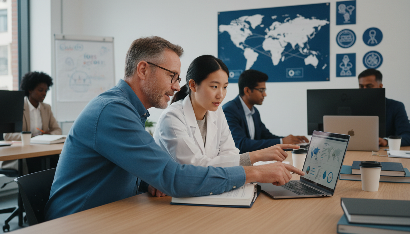 Medical student working with mentor on global health research - MD graduate residency for Letters of Recommendation for MD Gr