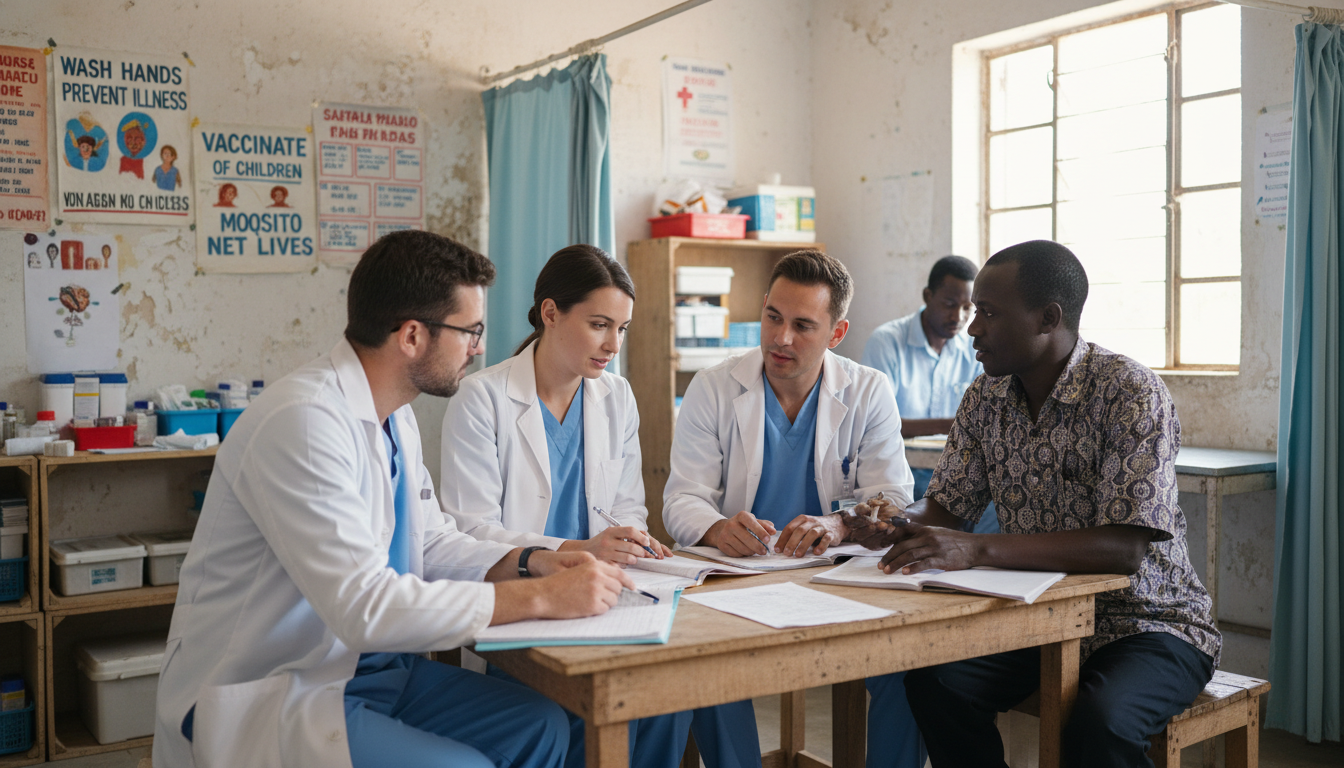Residents participating in global health training with local clinicians - MD graduate residency for Questions to Ask Programs