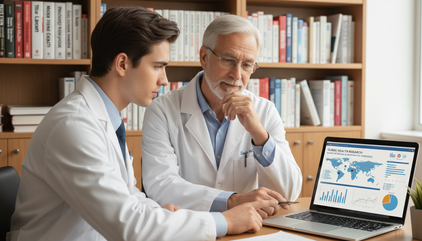 Resident meeting with research mentor about global health project - MD graduate residency for Research During Residency for M