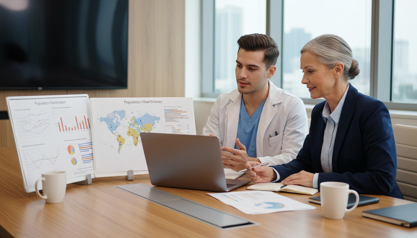 Doctor discussing global health project with mentor Doctor discussing global health project with mentor - MD graduate residency for Research Profile Building for MD Graduate in