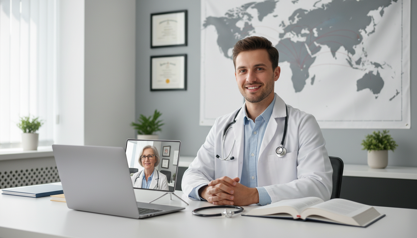 Residency program director interviewing MD graduate via video call - MD graduate residency for SOAP Preparation for MD Gradua