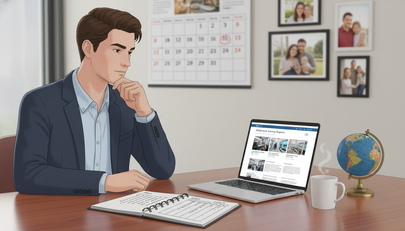 Physician planning global health career and lifestyle Physician planning global health career and lifestyle - MD graduate residency for Work-Life Balance Assessment for MD Graduat