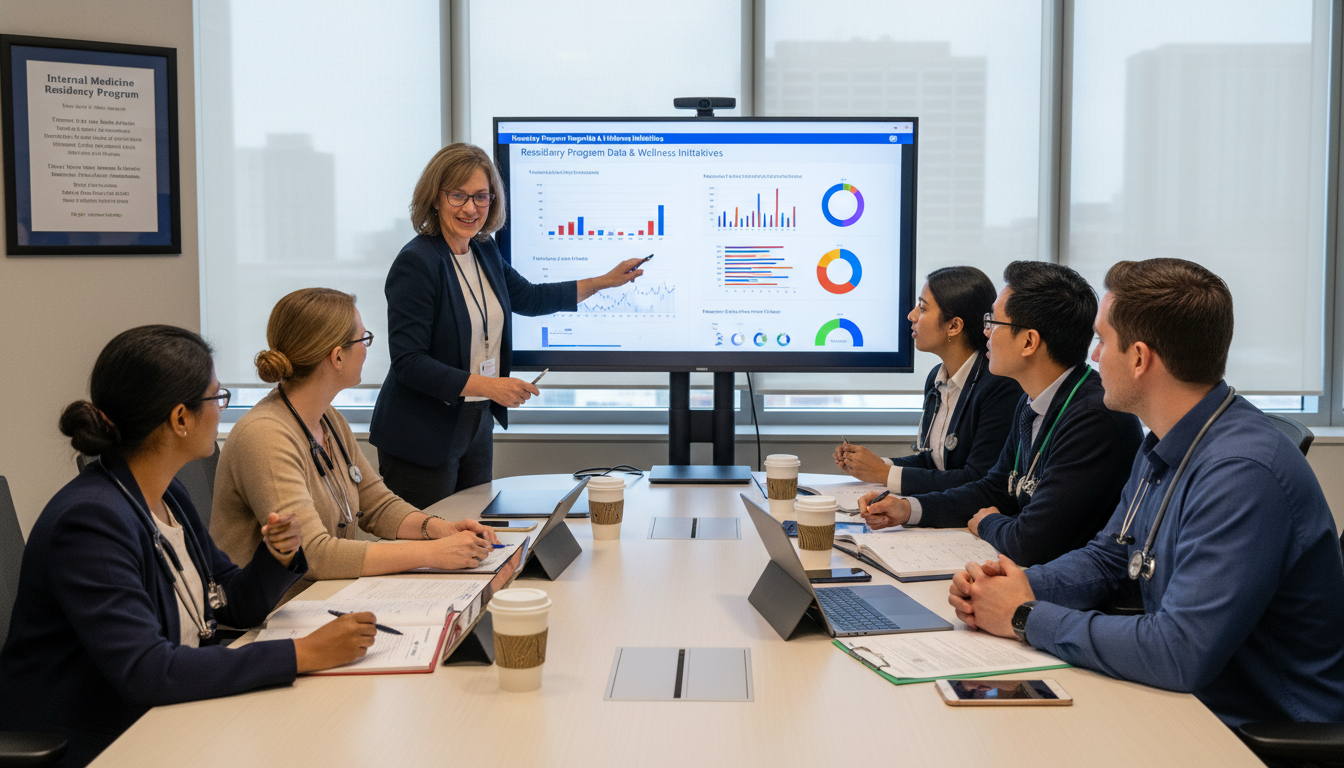 Internal medicine residents meeting with program director Internal medicine residents meeting with program director - MD graduate residency for How to Research Programs for MD Graduat