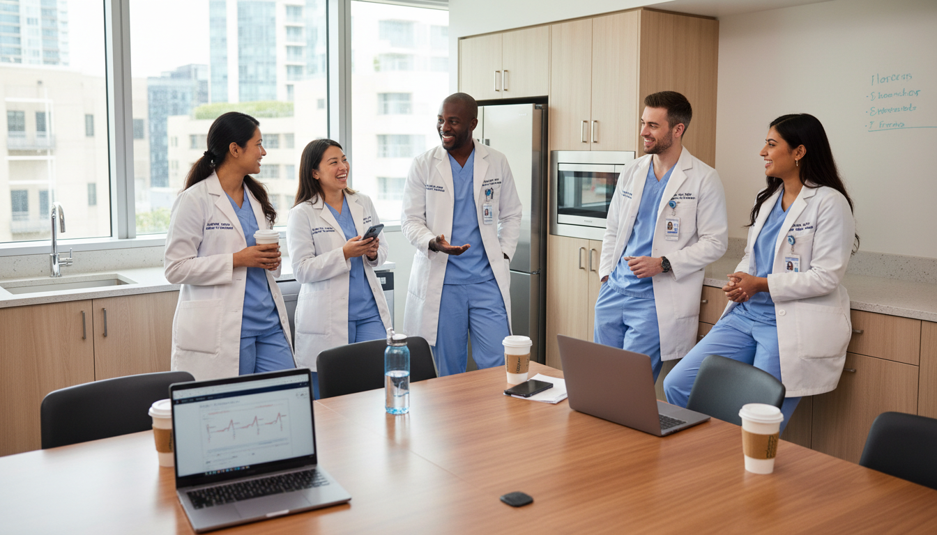 Internal medicine residents discussing program life and culture Internal medicine residents discussing program life and culture - MD graduate residency for Questions to Ask Programs for MD