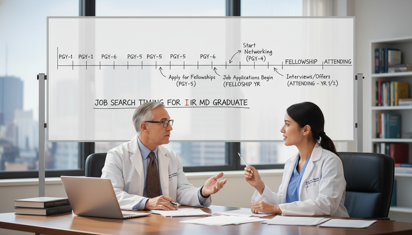 Interventional radiology resident planning career timeline with mentor Interventional radiology resident planning career timeline with mentor - MD graduate residency for Job Search Timing for MD G