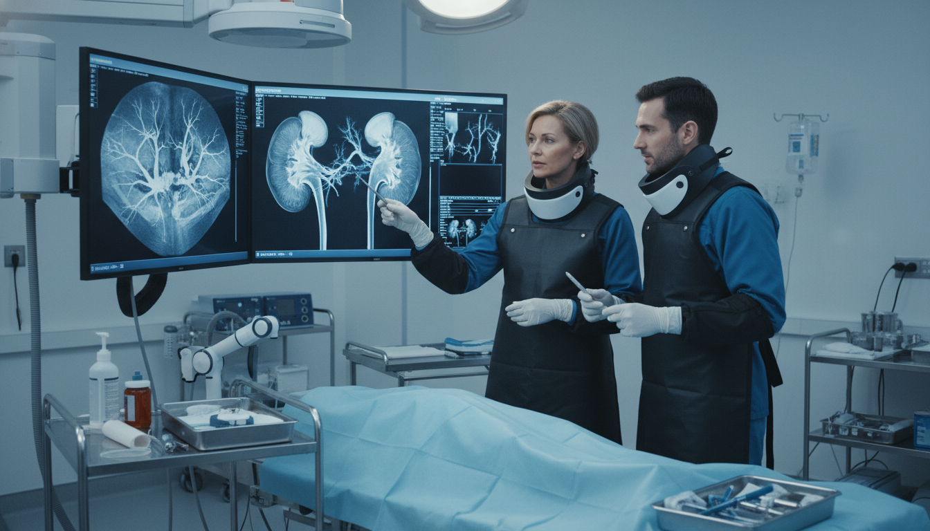 Interventional radiology resident and attending in angiography suite Interventional radiology resident and attending in angiography suite - MD graduate residency for Letters of Recommendation fo