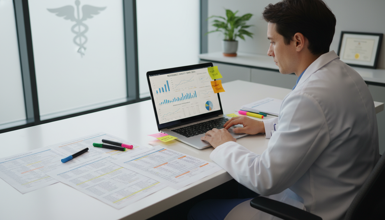 Interventional radiology residency applicant reviewing program list and match data - MD graduate residency for Program Select