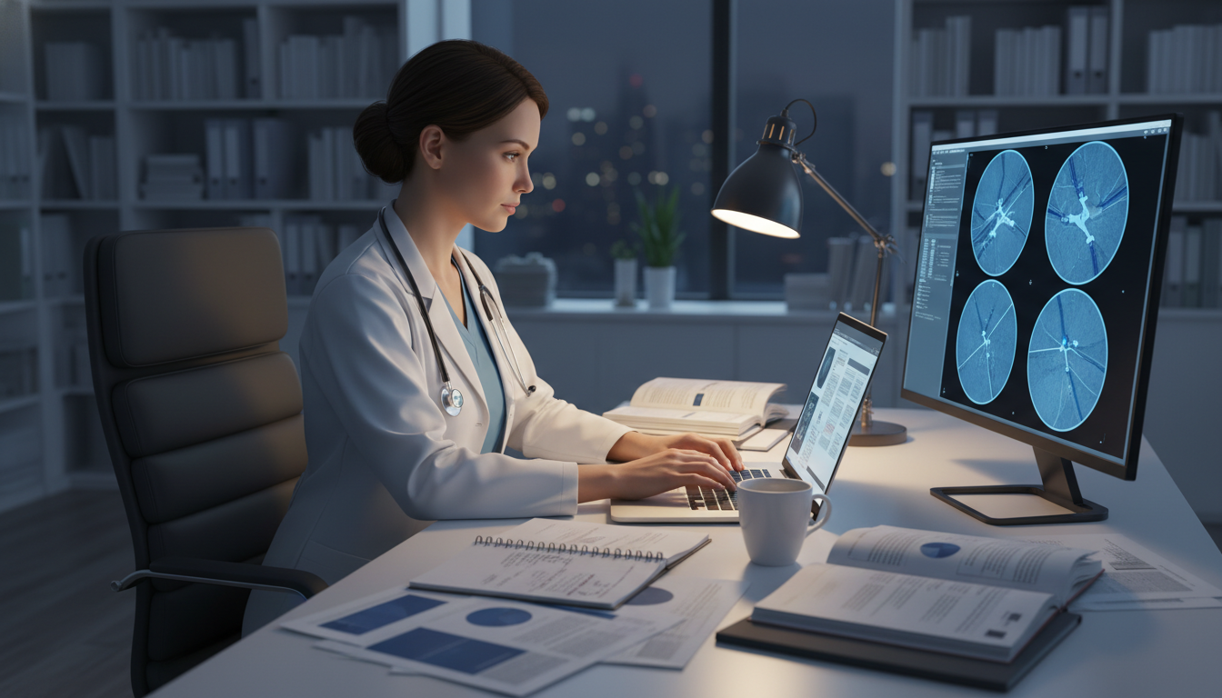 MD graduate working on interventional radiology research manuscripts - MD graduate residency for Research Profile Building fo